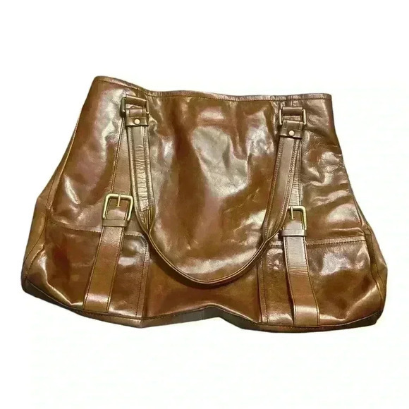 Kenneth Cole New‎ York Brown Leather Large Tote Shoulder Bag –Classic & Spacious - Picture 1 of 1
